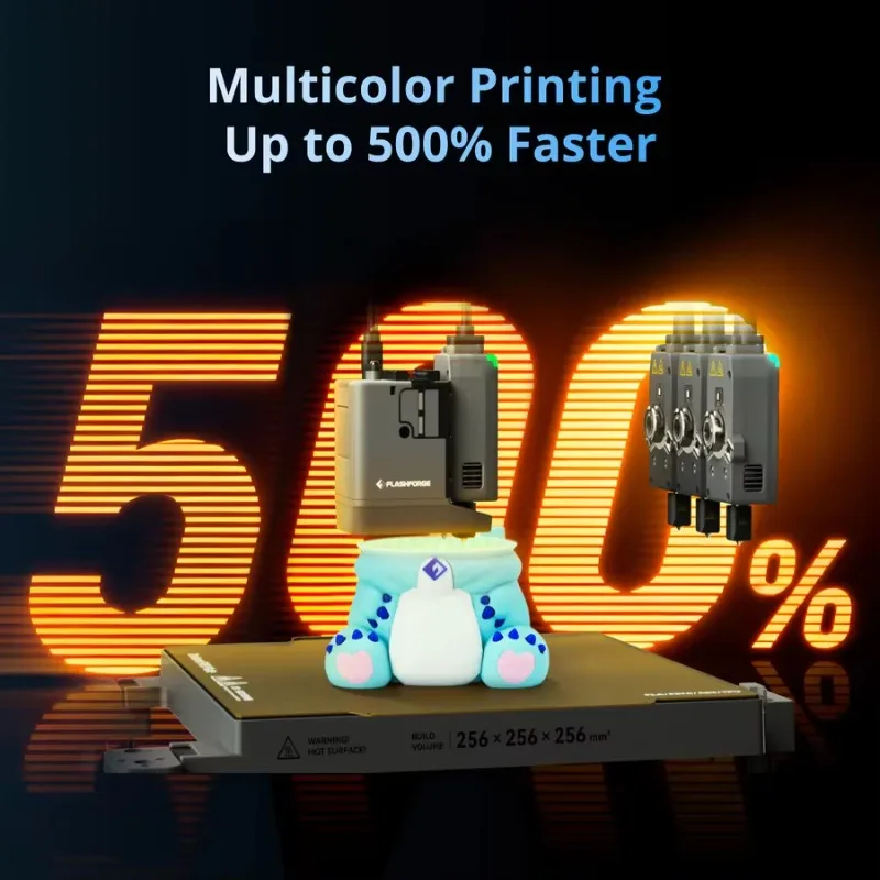 5 Multi-color Enclosed FDM 3D Printer Four Toolheads Zero Purge Waste Auto Leveling Fast FDM 3D Printer
