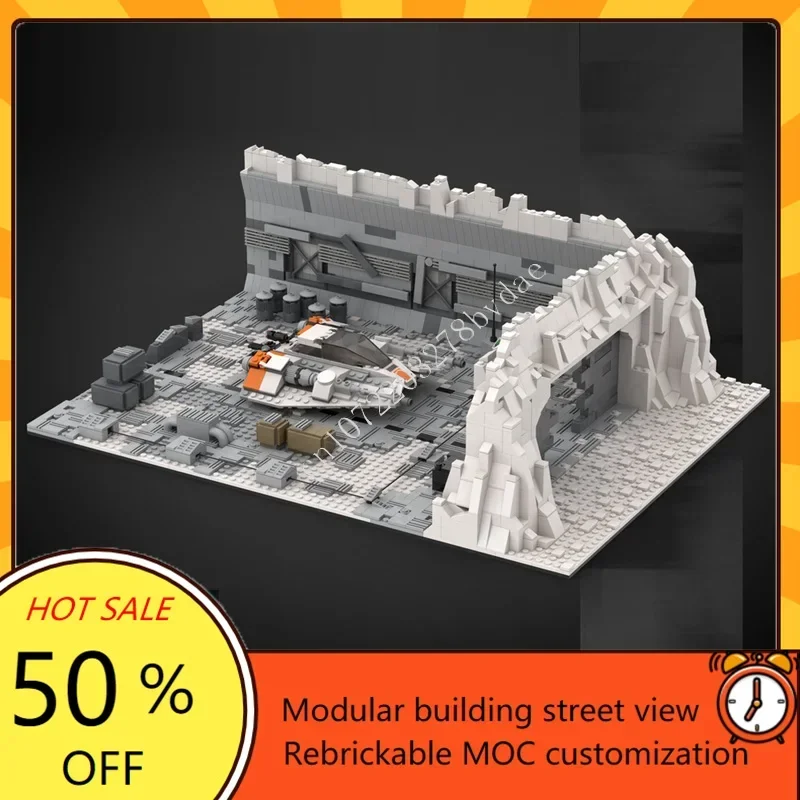 3252PCS Snowspeeder Runway Space War Military MOC SpaceShip Battle Model Custom Puzzles Architecture DIY Assembly Model Toy Gift