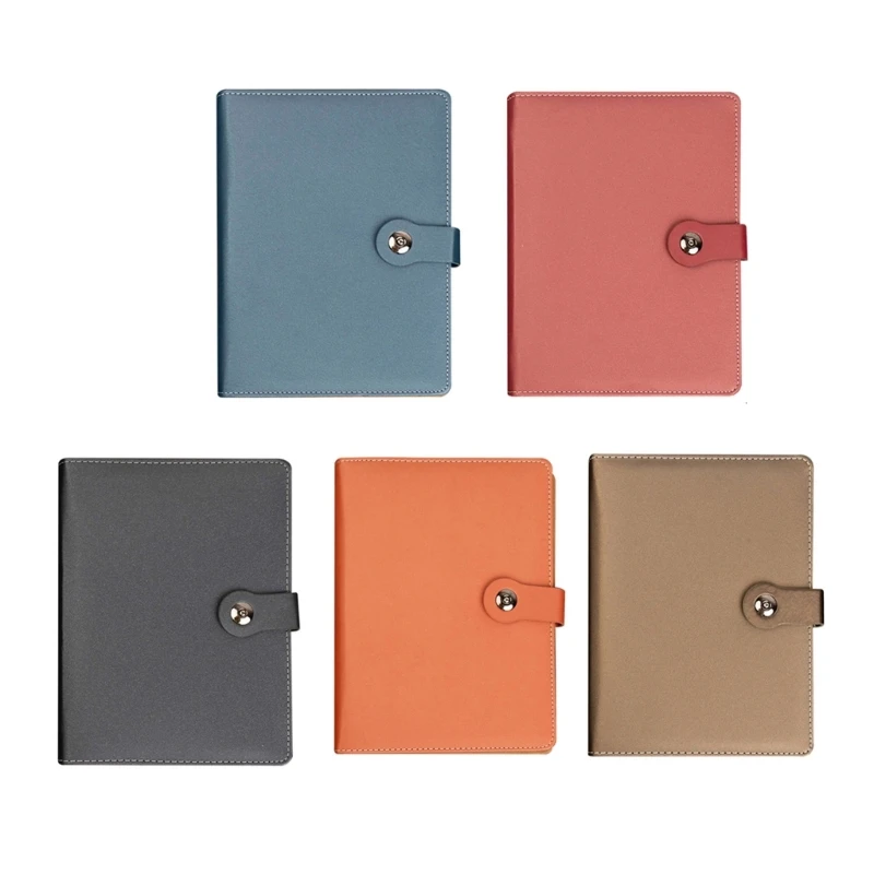 

Leather Hardcover Notebook 160 Page Lined Refillable 6 Rings Binder Covers 601D