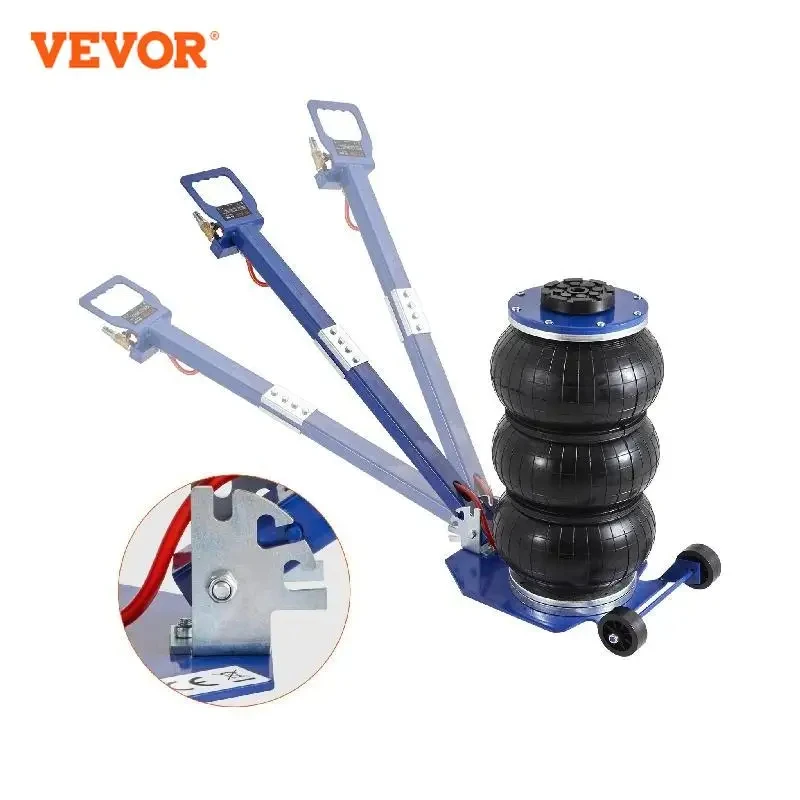 

VEVOR Pneumatic Jack 3 Ton/5 Ton Triple Bag Air Jack Quick Lift Heavy Duty Car Repair Jacks Folding Rod Jacks with Two Wheels