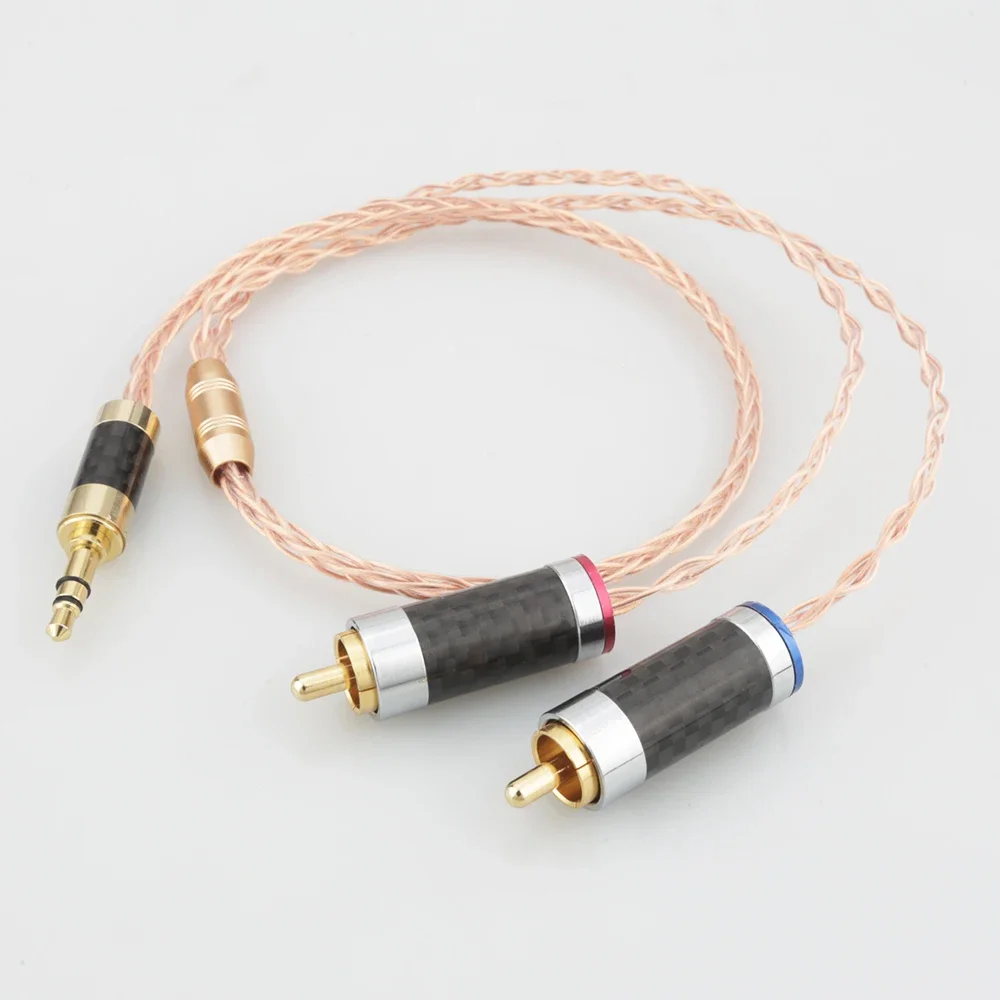 Cable de Audio HIFI de 3,5mm a 2 RCA Cable estéreo macho en múltiples longitudes para opciones de amplificador de reproductor MP3 DVD
