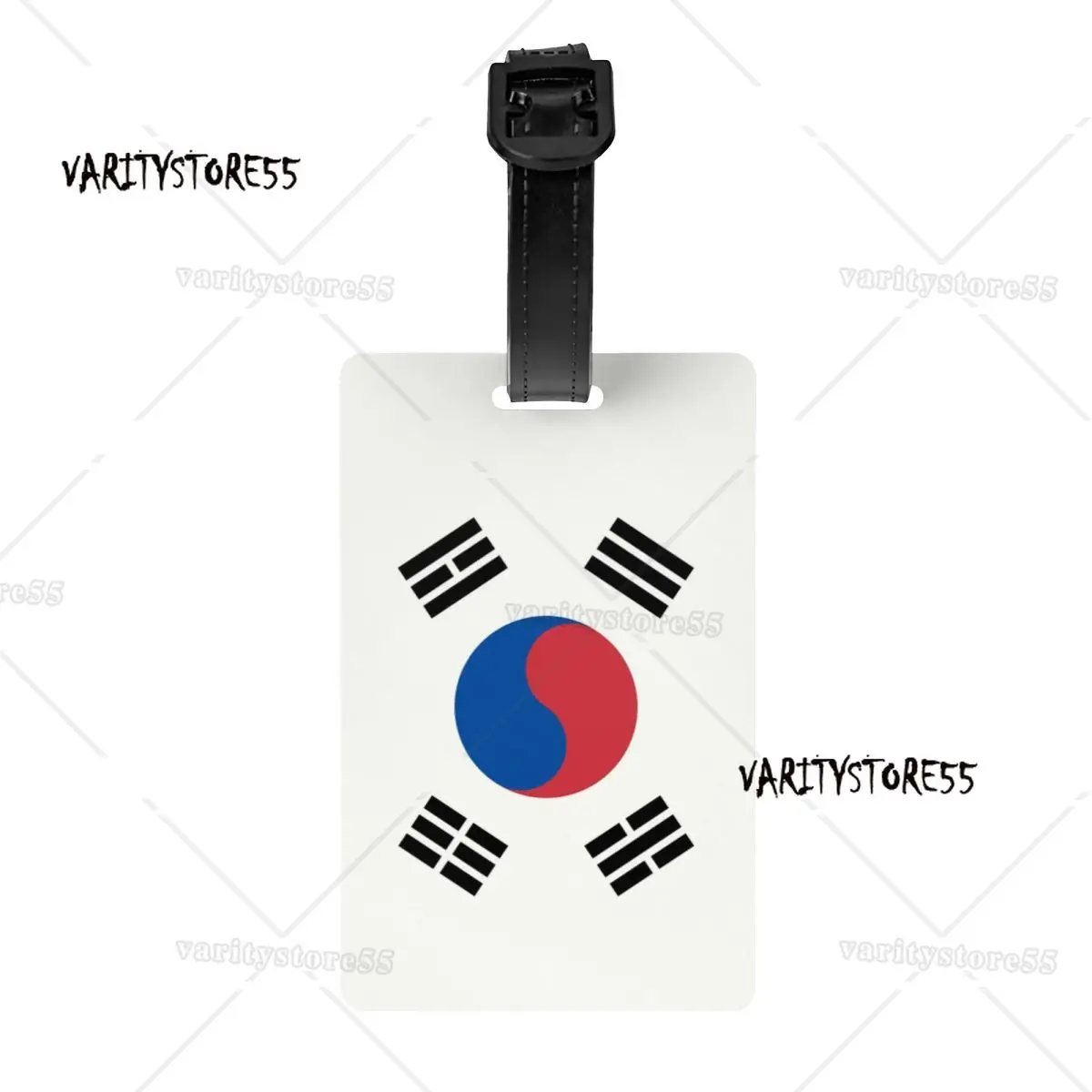 Custom South Korea Flag Luggage Tag With Name Card Privacy Cover ID Label for Travel Bag Suitcase