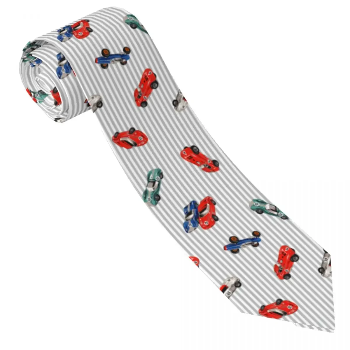 Formal Skinny Neckties Classic Men's Old Racing Car Pattern Wedding Tie Gentleman Narrow