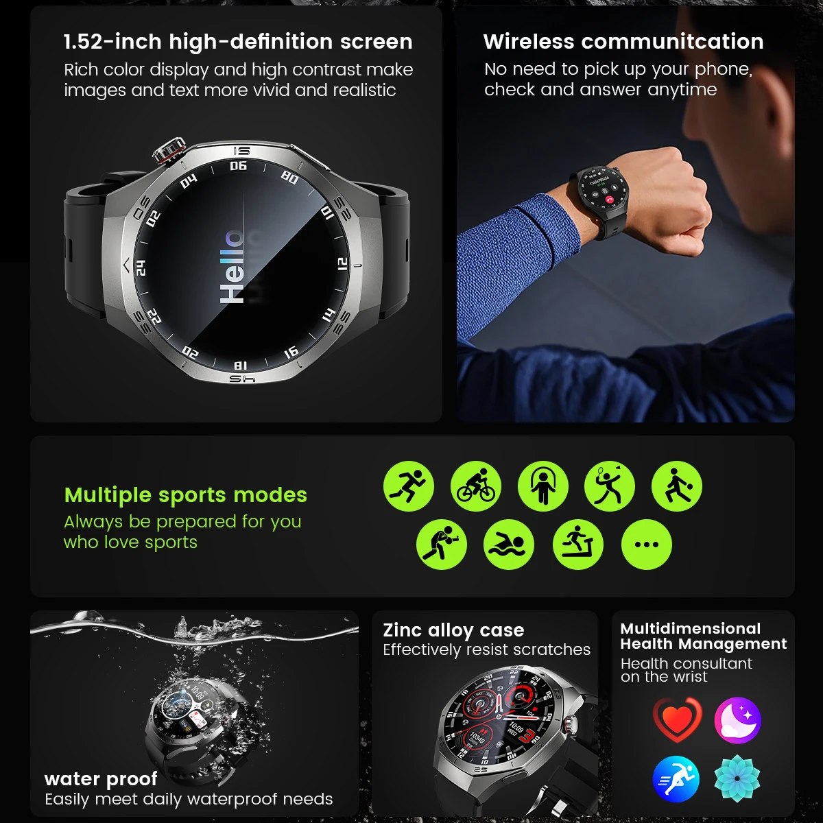 Jam Tangan Pintar GPS Bulat Ta - Smartwatch Watches Best Gift For Men ulasan dan harga