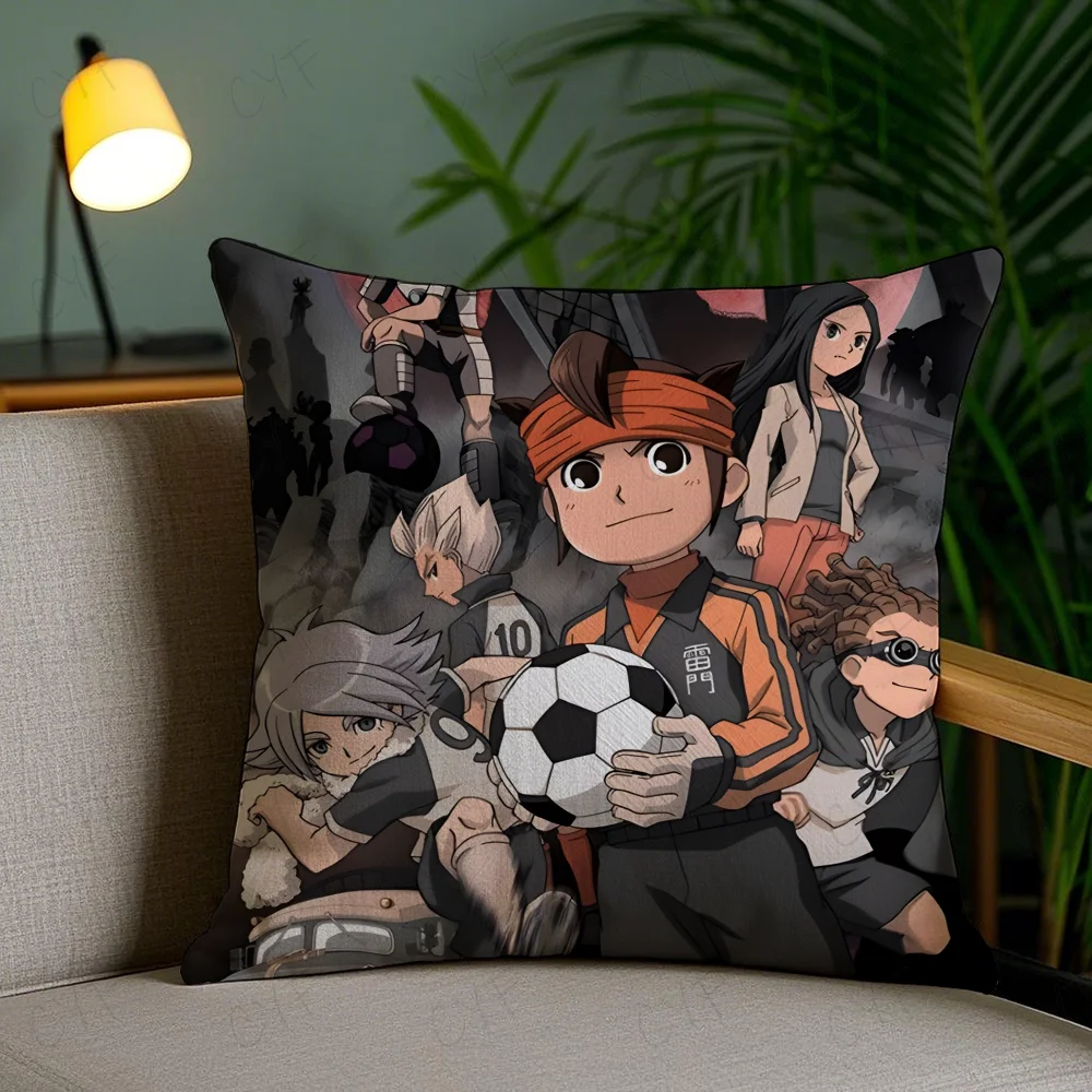 Inazuma Eleven Anime Pillow Case Anti-dustmite Pillow Invisible zipper silky short plush Sofa cushion cover