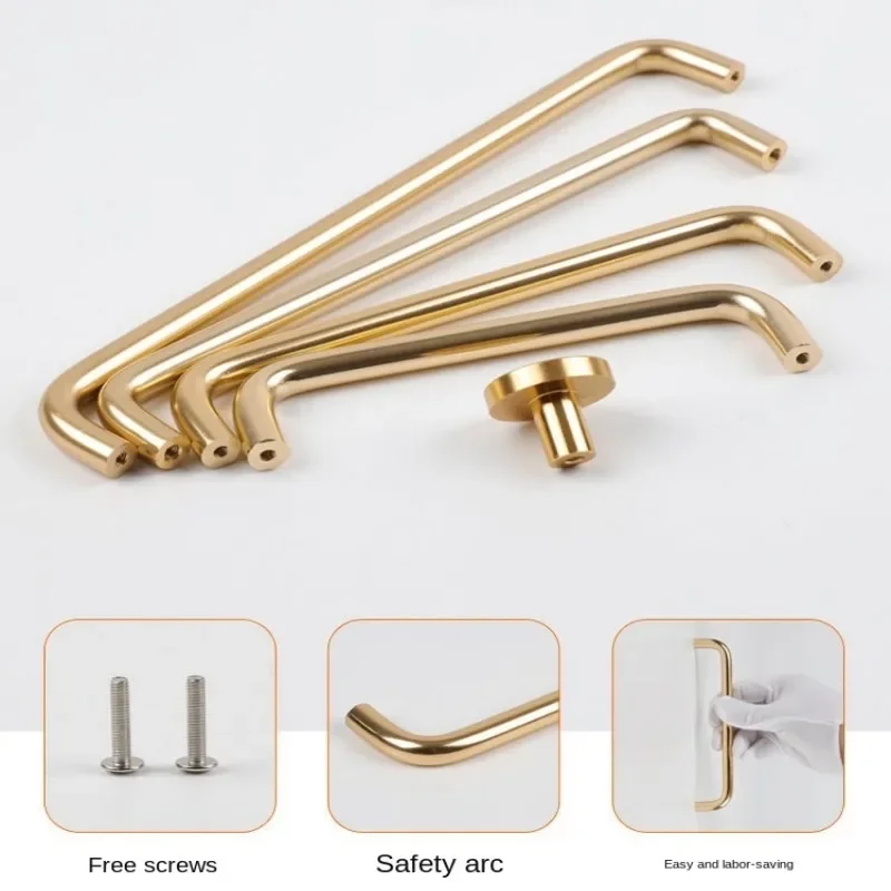 522mm Solid Long Handles for Cabinets and Drawers Aluminum Champagne Gold/Black Simple Kitchen Furniture Door Handles Pulls