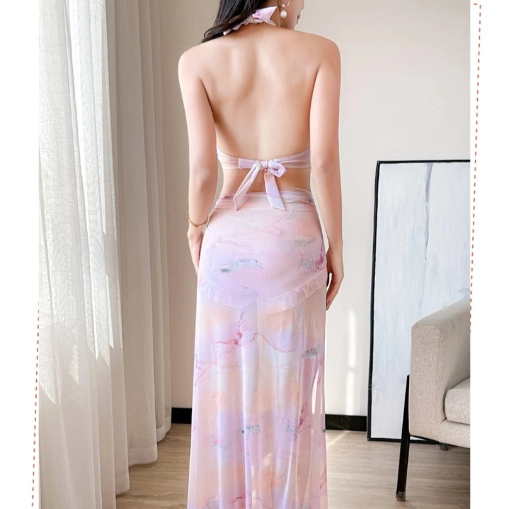 บิกินี่ผู้หญิงหวานเจ้าหญิงสไตล์ Elegant Beach Hot Spring ว่ายน้ําชุดสามชิ้นชุดว่ายน้ําชายหาด