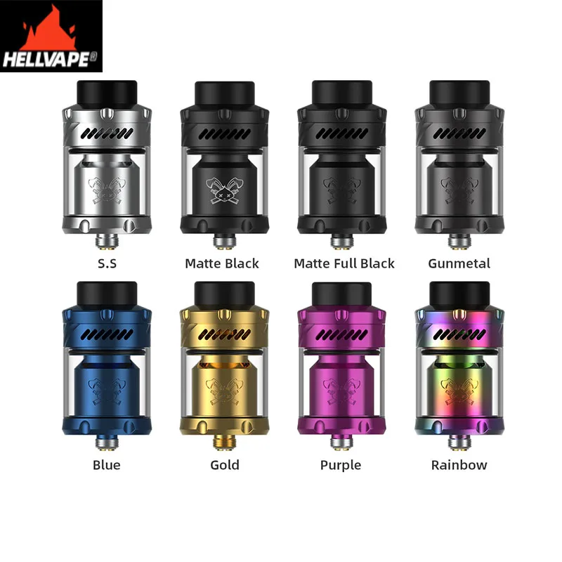 

Original Hellvape Dead Rabbit 3 RTA Electronic Cigarette DIY Vaporizer Atomizer Capacity 3.5 or 5.5ml Dual Coil Postless Deck