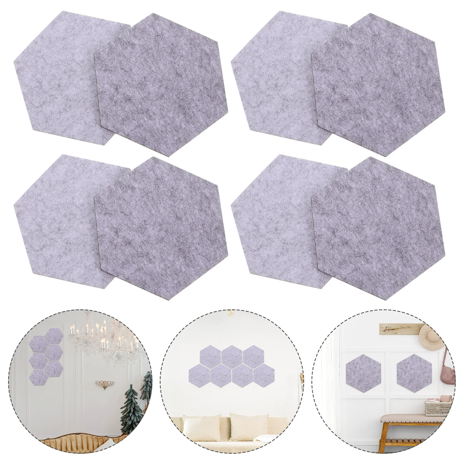 12 Pcs Cork Board Decor Felt Backdrop Wall Sticker Home Notice Bulletin Pin Hexagon Tile Plug Memo Office Child