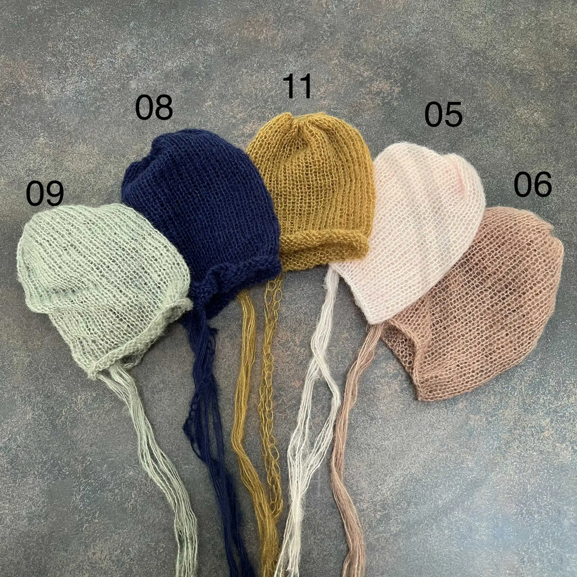 Don & Judy-Chapeaux en mohair doux pour nouveau-né, accessoires de photographie pour bébé, bonnet, vêtements de sauna pour bébé garçon et fille, accessoires de studio de séance photo, ensemble de 5 pièces