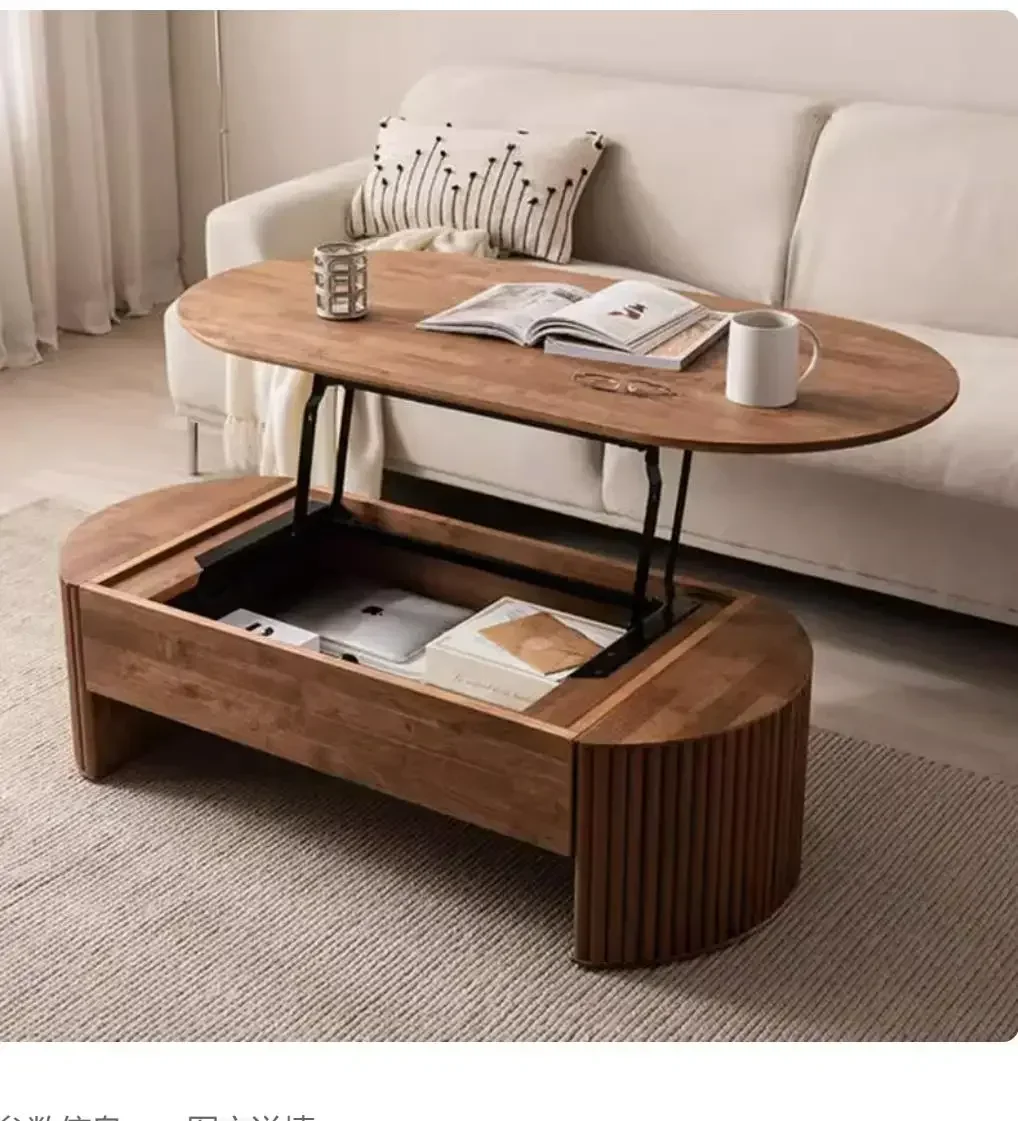 Folding coffee table in 100cm wood color mesa de centro elevable  living room furniture  дизайнерская мебель