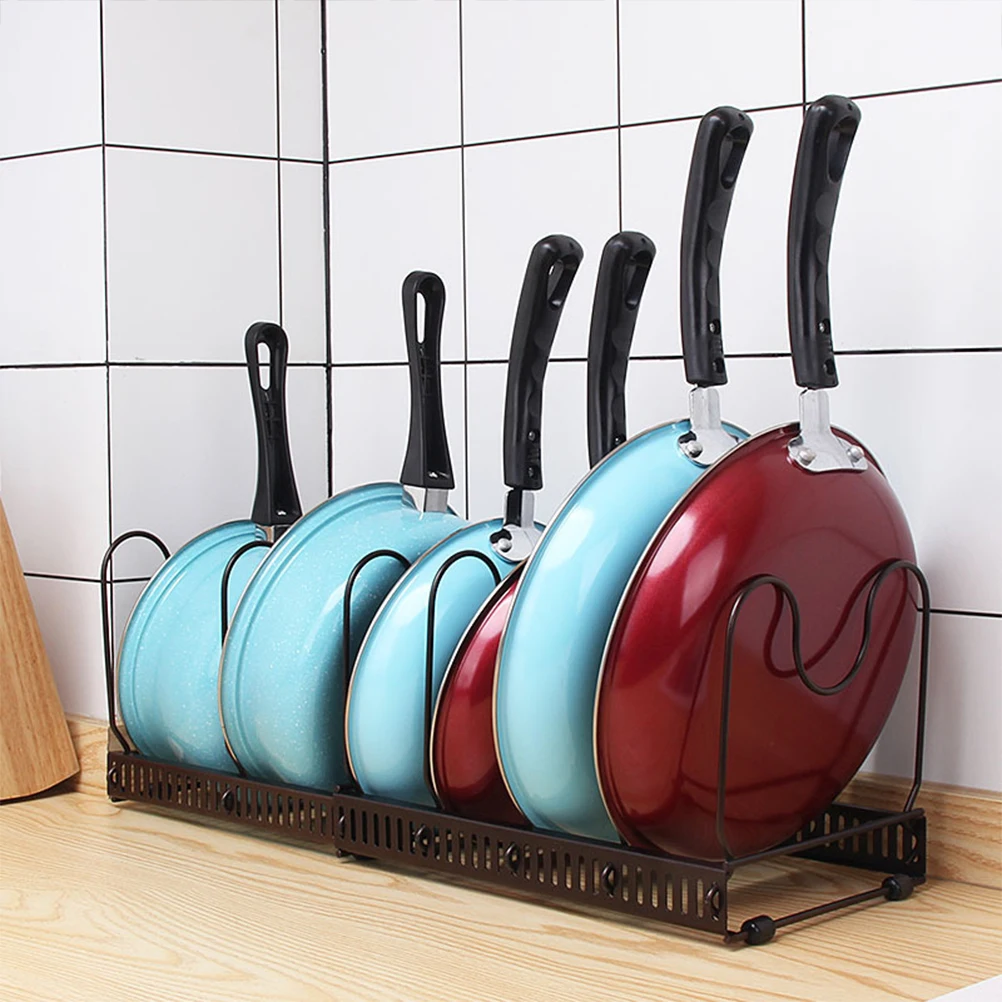 

Pots and Pans Organiser Kitchen Shelf Storage Pantry Coffee Expandable Organizer