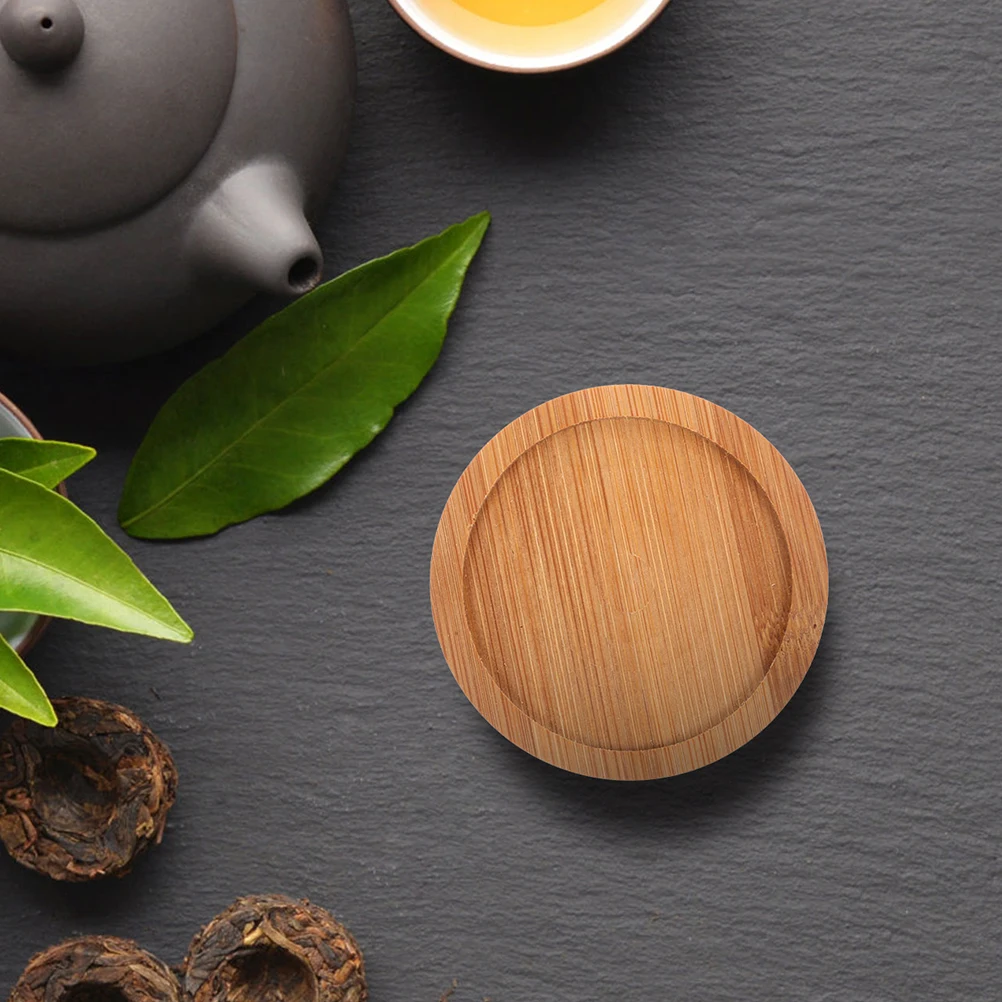 

12pcs Bamboo Coasters Drink Mat Heat Protection Easy Clean Chinese Tea Cup Accessories Desk Office Home Use Round Tray
