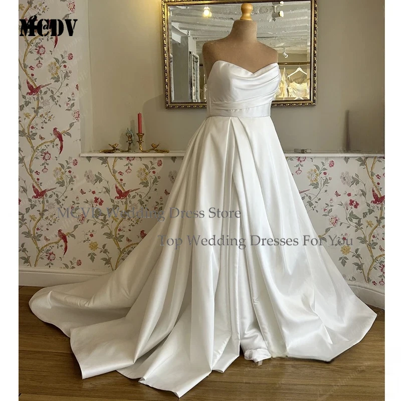 

MCDV Wedding Dresses for Women Plus Size Sweetheart High Side Split Boho Bridal Gowns