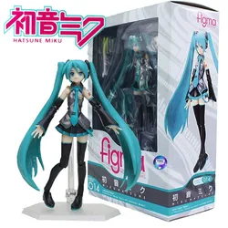 15cm Hatsune Miku Anime Figure Figma 014 Standing Posture Manga Statue Pvc Action Figure Collectible Model Doll Toys Gifts