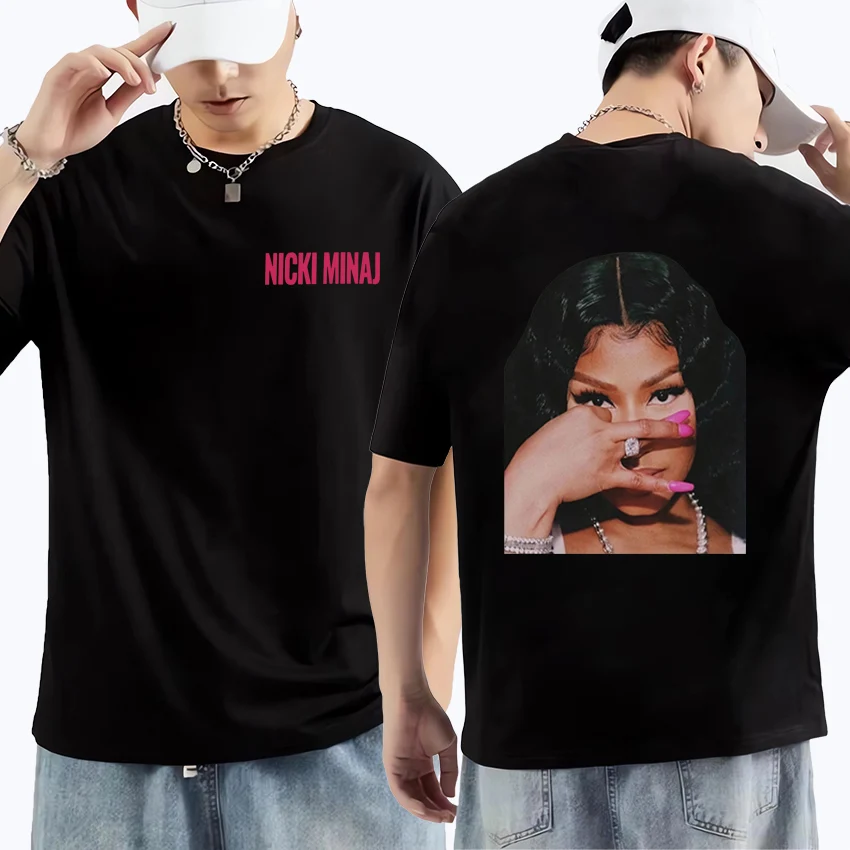 Rapper Nicki Minaj Double Sided Graphic T Shirts Men Women High Street Fashion Oversize dclothes Summer Trend Hip Hop T-shirts