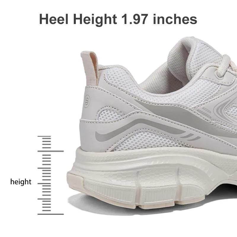 Baasploa Women Running Shoes Lightweight Breathable Sport Shoes Female Comfort White Casual Sneakers Height Increase Cushioning image 6