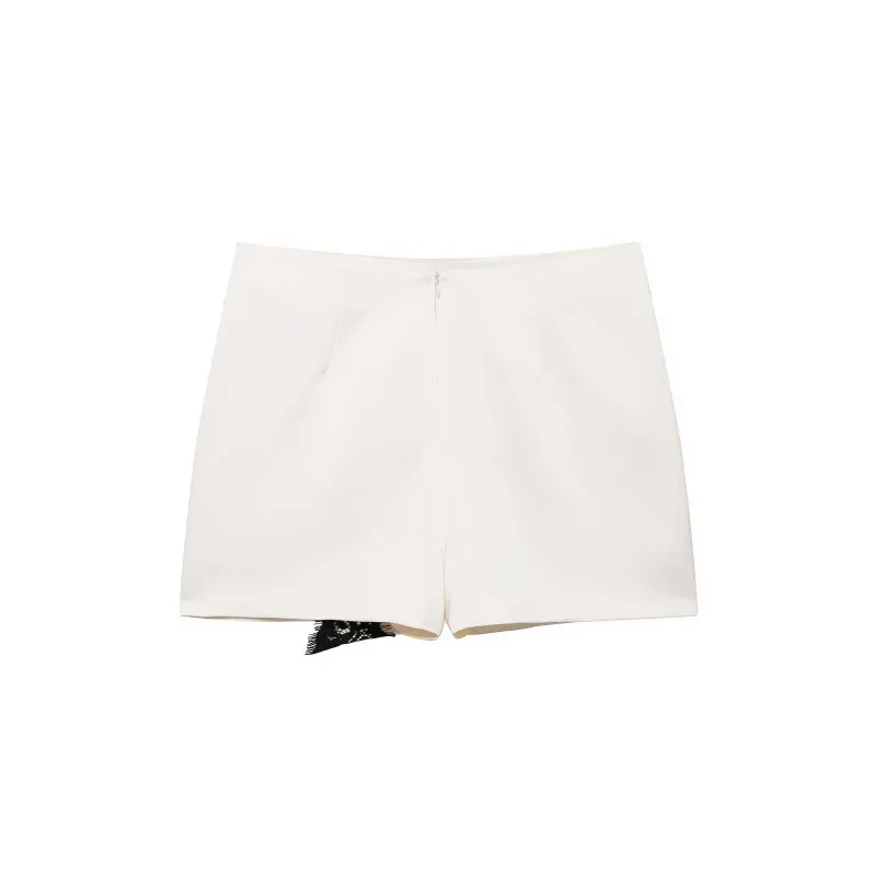 Withered Skirt Woman Clothing Faldas Skirts Casual Contrasting Lace Double Breasted Skirt, Short Skirt