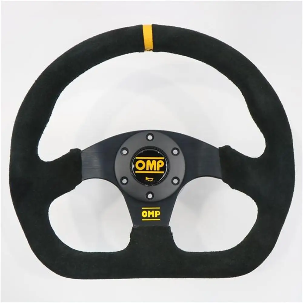 13 inch i car modification universal 320mm D-type steering wheel with suede flat bottom simulation racing steering wheel