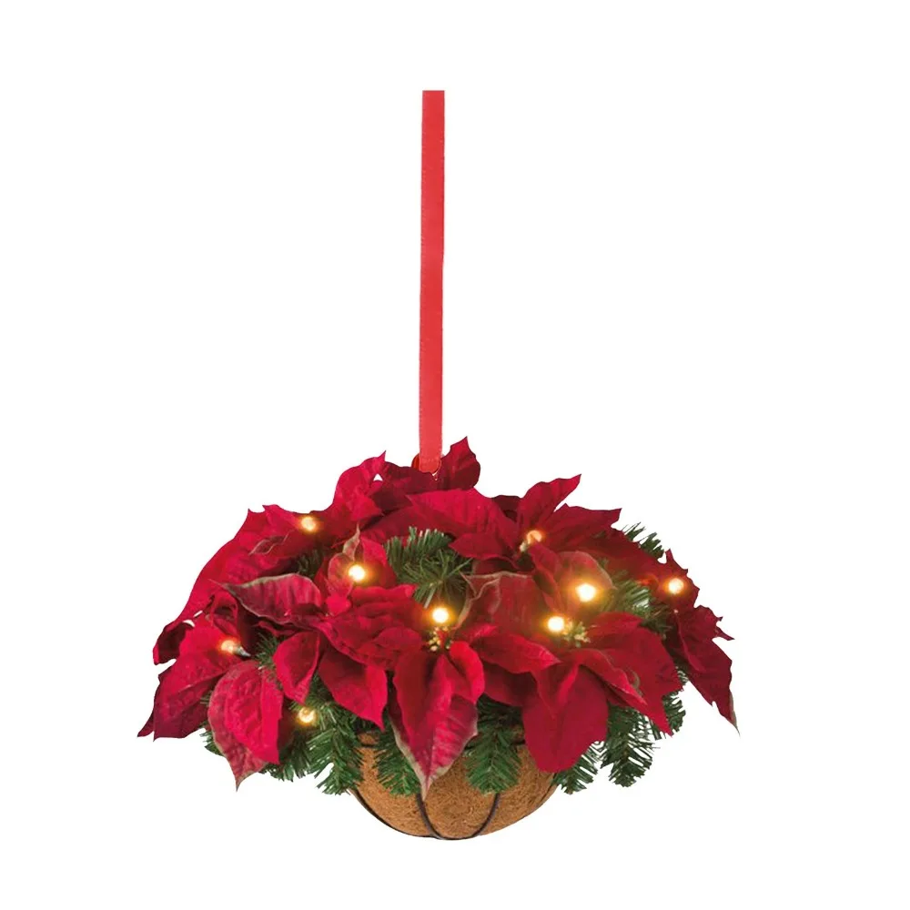 

Garland Acrylic Christmas Pendant Flower Basket Ornaments Hanging Basket Hanging 2D Xmas Decoration Hanging Accessories Gift