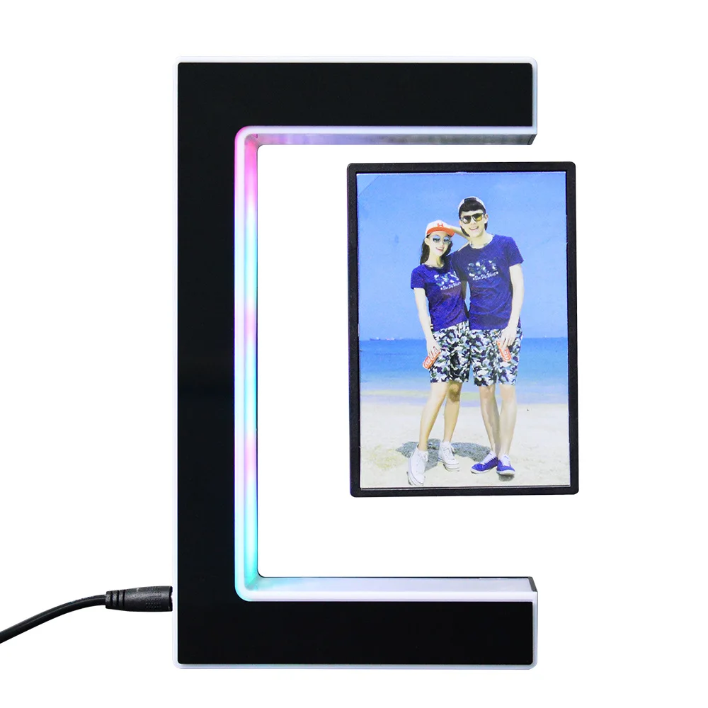 Imagem -03 - Magnetic Levitating Photo Frame com Luzes Led Luz Noturna Criativa Picture Display Aniversário e Presente de Natal