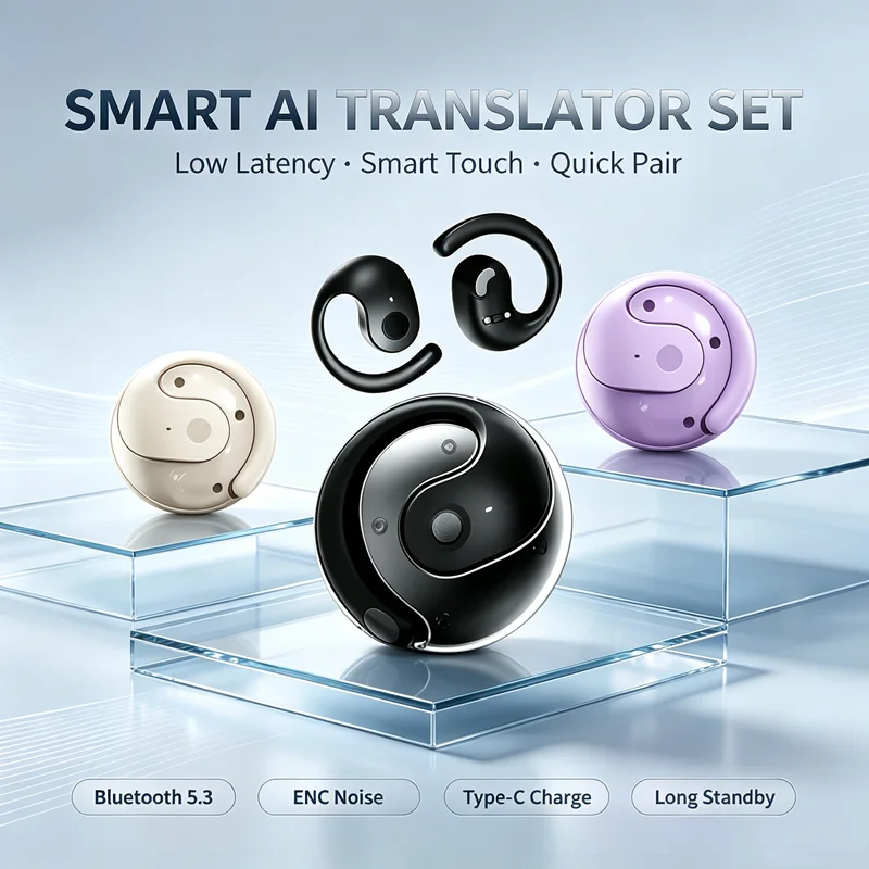 Intelligent Real-time Translation Earbuds Global 144 Languages Wireless BT Translation Earphones Waterproof Smart Voice Earbuds