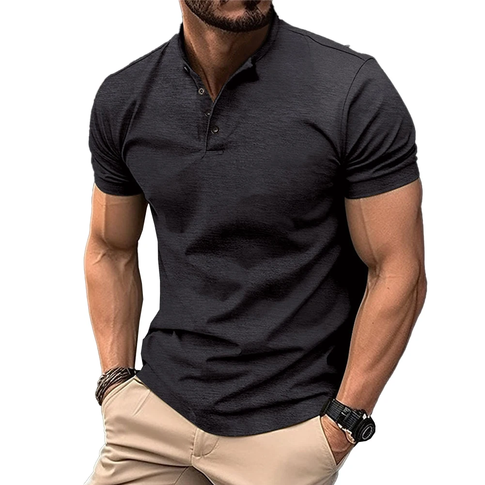 

Hot New Stylish Fashion Mens Tops T-Shirt Office Polyester Regular Short Sleeve Solid Summer Vest Appointments