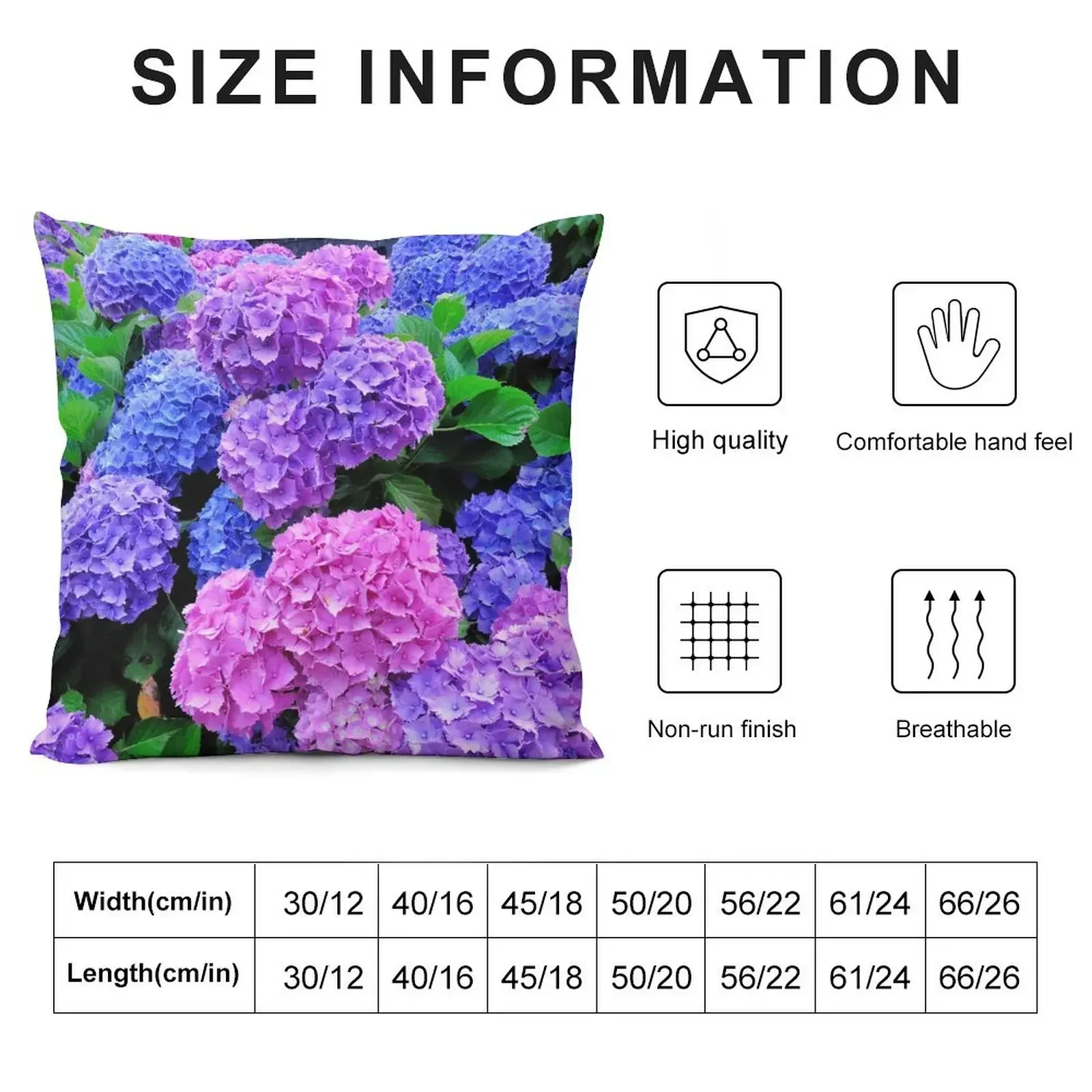 Beautiful Pink & Purple Hydrangeas Blooming Throw Pillow ornamental pillows Covers For Sofas pillow