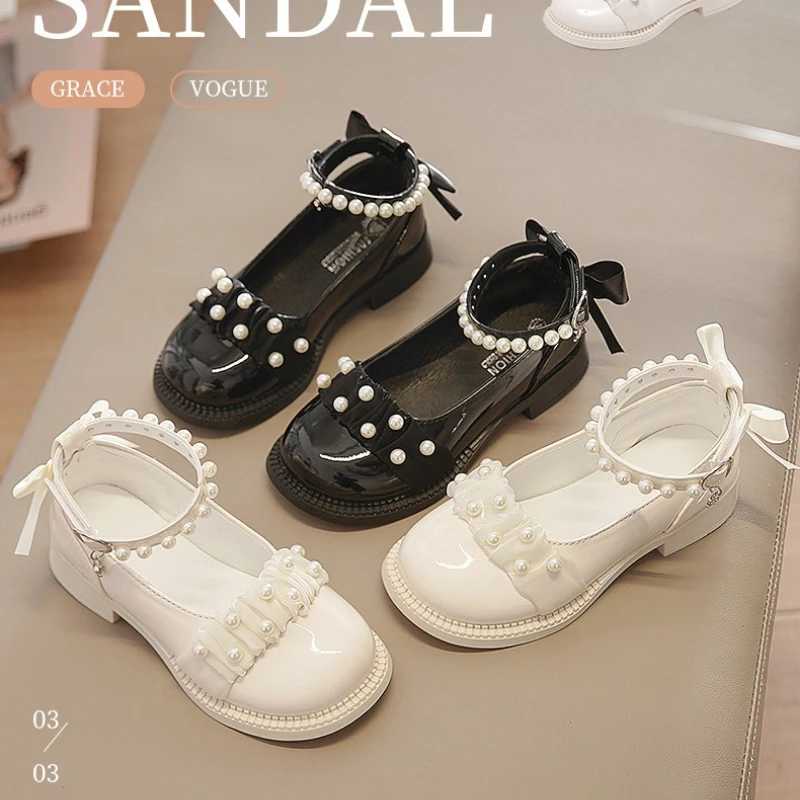 New Spring Autumn Kids Soft-Soled Princess Shoes Children  Mary Jane Flats Girls Single Strap Student Shoes Loafers Casual Shoes