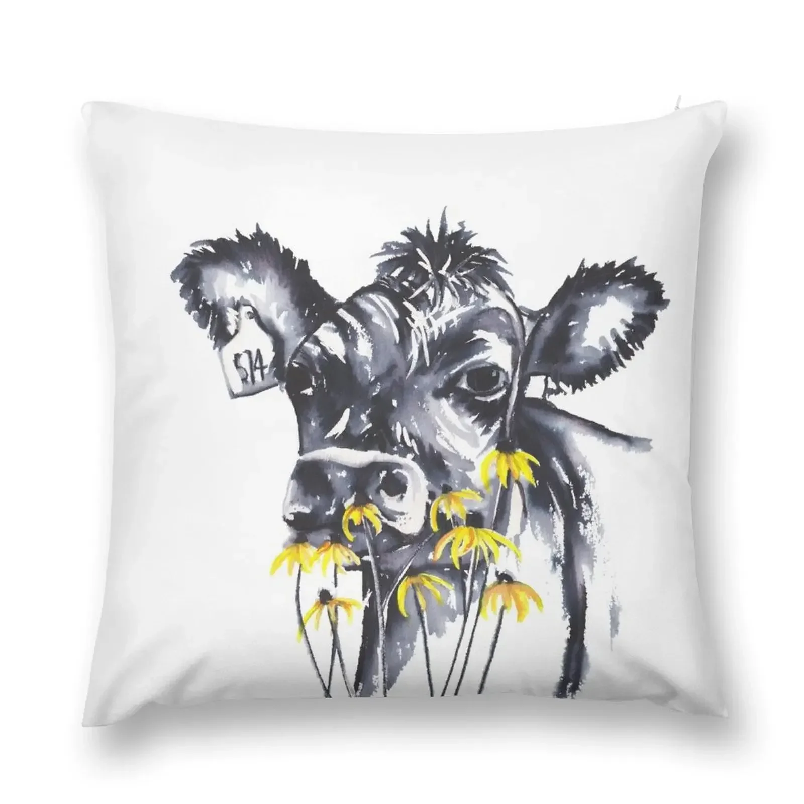 No worries - cow painting Throw Pillow pillow pillowcase Cusions Cover pillow