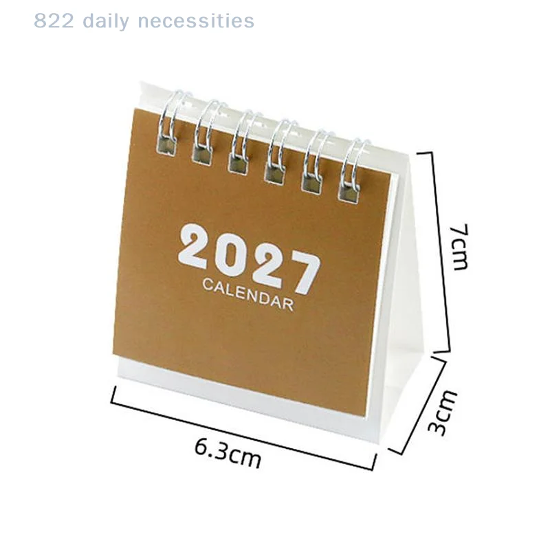 convenient2027 Mini Desk Calendar Portable Waterproof Tear-Resistant Small Calendar for Home Office School Daily Planning