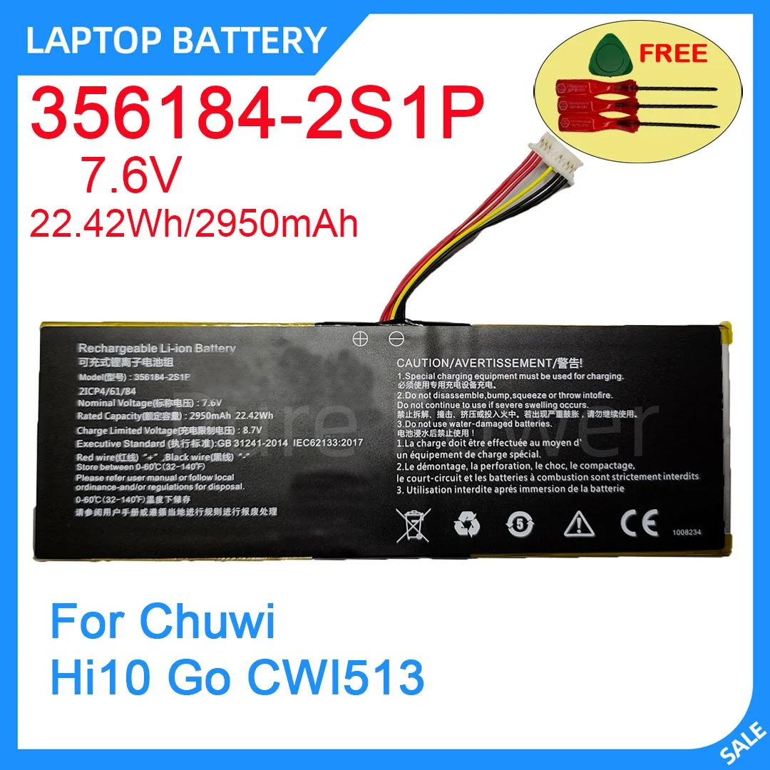 New Laptop Battery 356184-2S1P 7.6V 22.42WH 2950mAh High Quality Safe Durable For Chuwi Hi10 Go CWI513