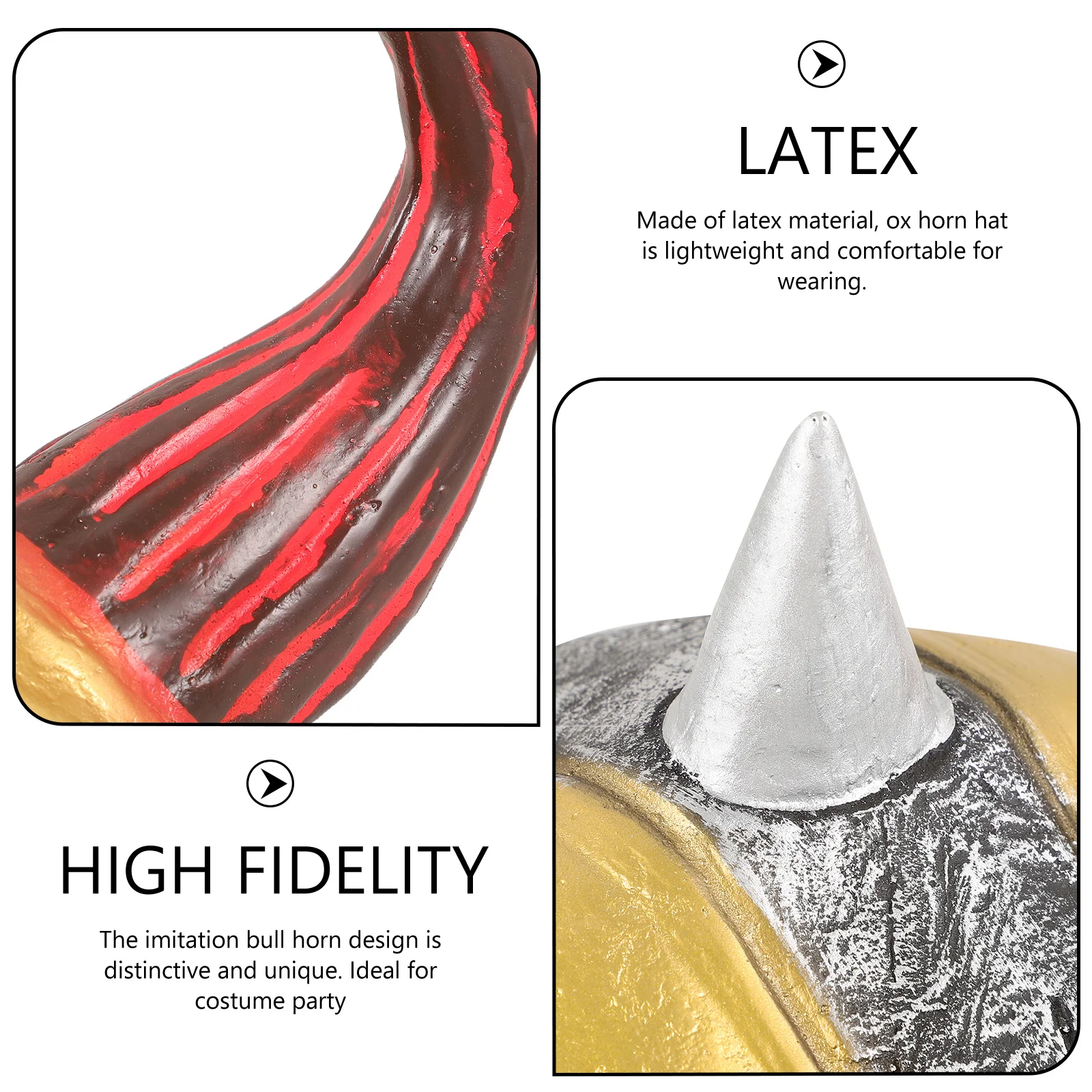 

Latex Ox Horn Hat Halloween Costume Party Cosplay Photo Prop Role Play Accessory Decor For Festival Stage Performance