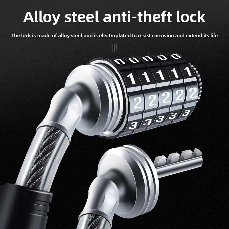 قفل الدراجة المضاد للسرقة قفل بكلمة مرور الدراجة الجبلية المحمولة قفل الدراجة الكهربائية ملحقات الدراجة للدراجات الخارجية