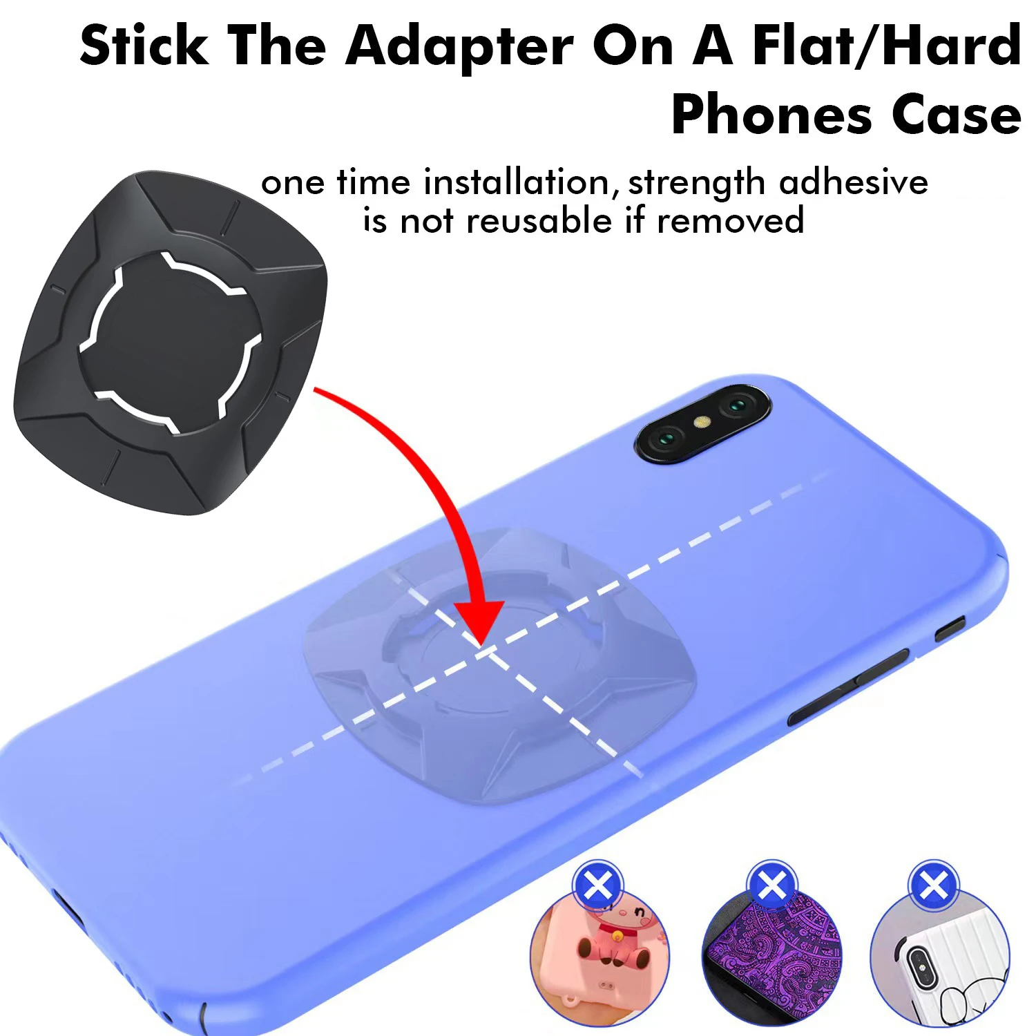 QUAD  LOCK   MountainBikePhone Mount Stem360° Rotating Aluminum Holder forRoad Bike, AdjustableCell Phone Holder Fit 4-7" Phones