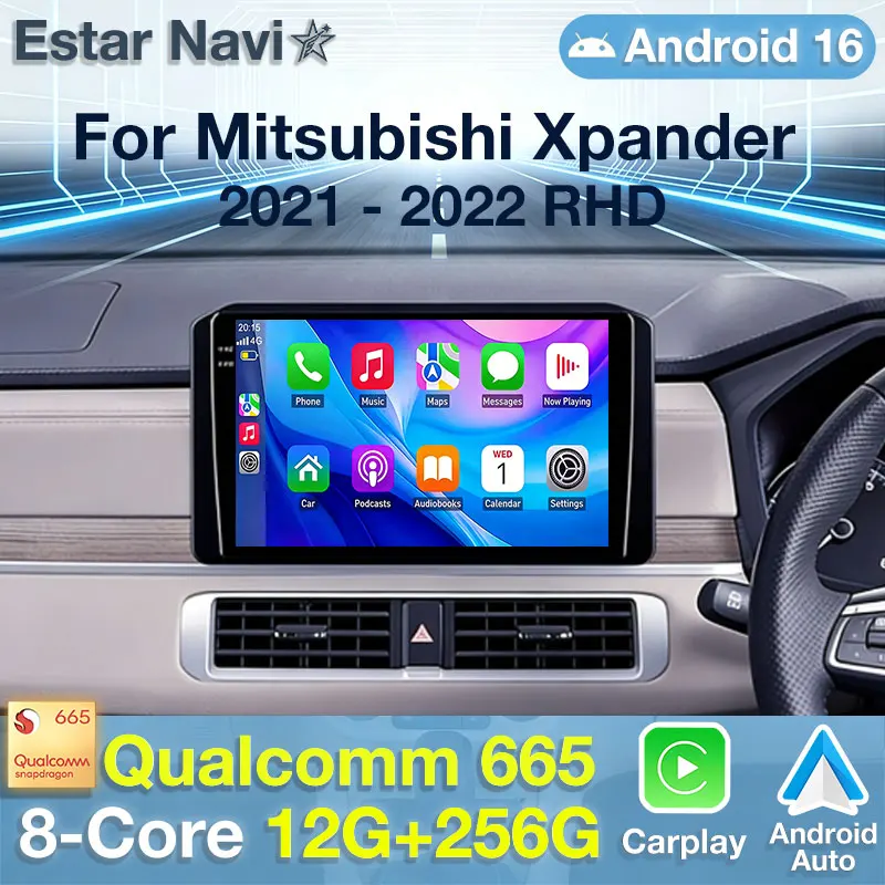Android 16 Car Radio For Mitsubishi Xpander 2021 - 2022 RHD GPS Multimedia Player Navi Head Unit Stereo Wireless Carplay QLED BT