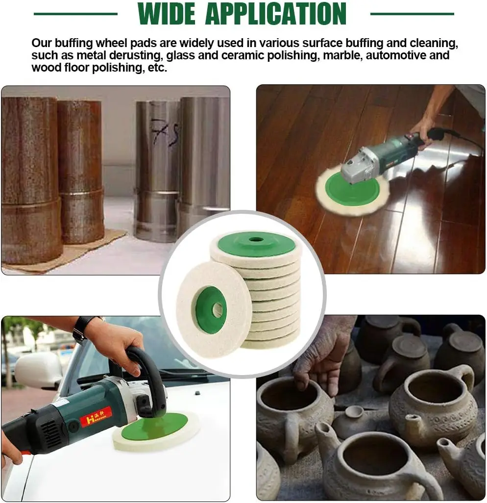 12 個 100 ミリメートル工業用研磨ウールホイールフェルト研削ディスク 4 '金属錆除去アングルグラインダー用
