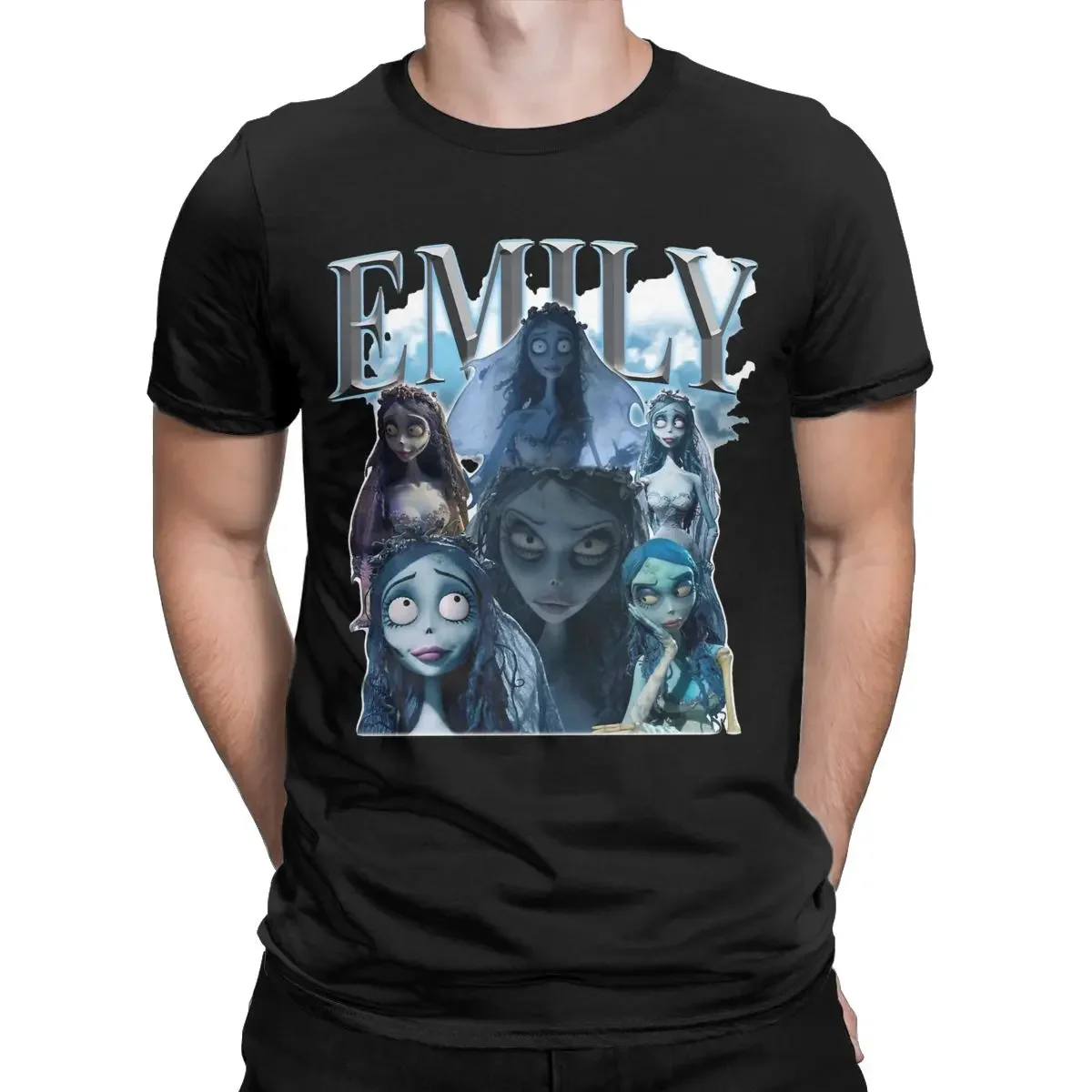 Emily The Corpse Bride Retro 90s T-Shirt for Men Creative Cotton Tee Shirt O Neck Short Sleeve T Shirts Printing Clothing