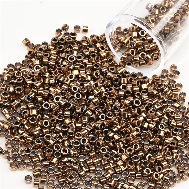 2.0mm Gold Colour Small Seed Beads Glass Bohemia Style Metallic Seedbeads For DIY Handmade Jewelry Making 1200Pcs/Tube