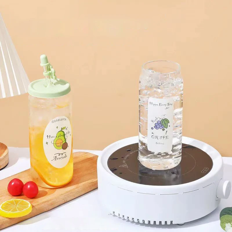 YWDL 500ml Glass Cup With Lid and Straw Fruit Pattern Coffee Mug Home Tea Milk Fruit Juice Cups Drinkware For Christmas Gift