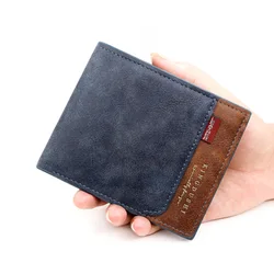 New Men Short Wallets Zipper Coin Pocket Card Holder Simple Male Purse High Quality Photo Holder Small Men's Money Clips