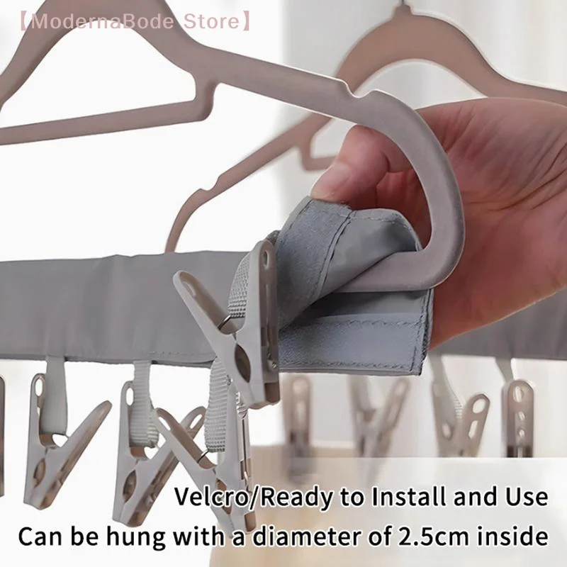 【M】1/2Pcs Portable Fabric Folding Hanger Travel Business Trip Clothes Drying Artifact Clothes Clip Hotel Travel Clothes Hanger