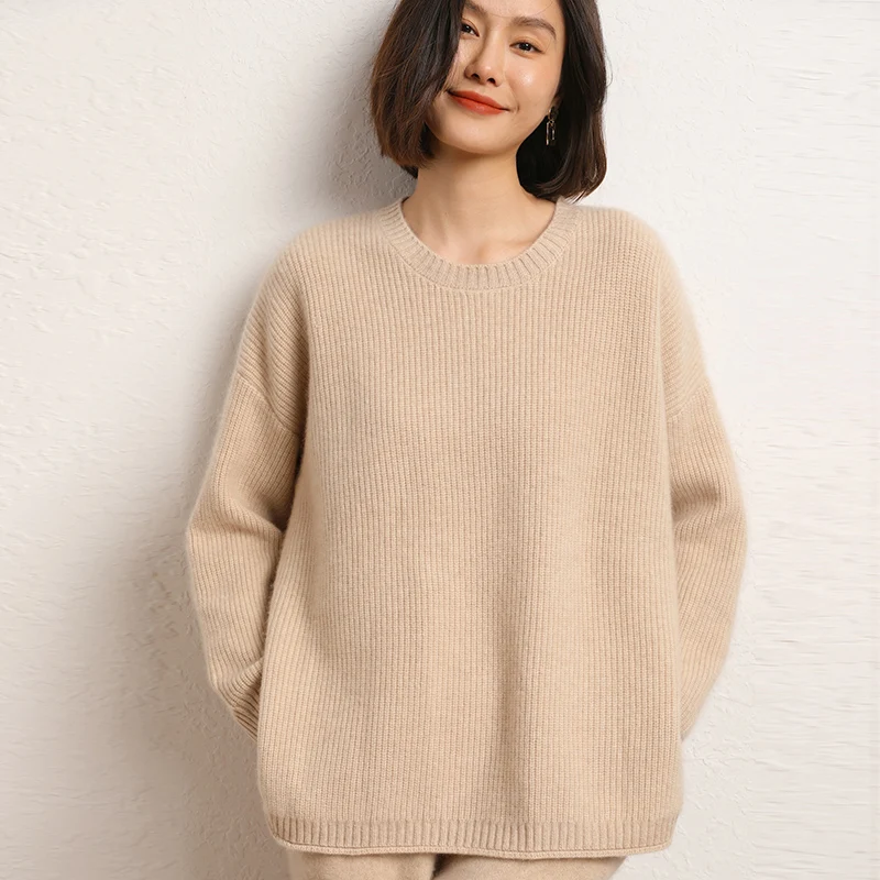 Free Shipping Plus Size Women Sweater,100% Pure Cashmere Pullover,Loose Women\'s Thickened Clothing，2023 Winter Knitwears, SWS01