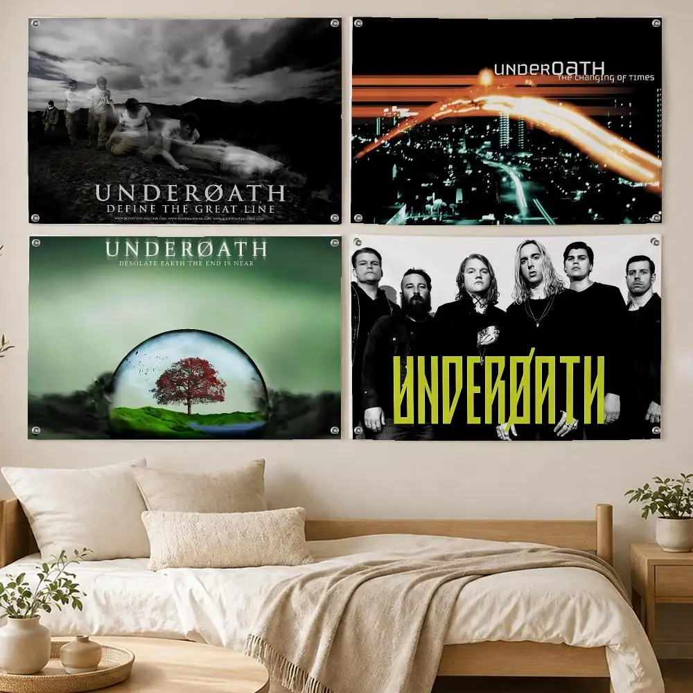 Underoath Post-Hardcore Flags Room Bedroom Home Outdoor Wall Hanging Concert Printed Background Decoration Art Banne
