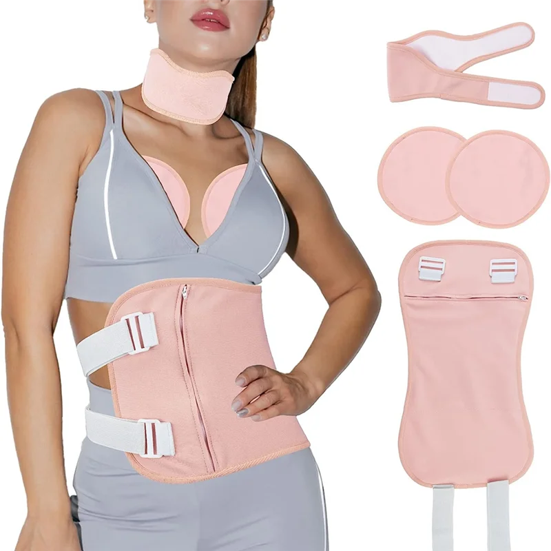 Kit de paquet d'huile de ricin réglable, emballage d'huile de ricin biologique pour la taille, le cou et les seins, Packs-A54Q d'huile de ricin réutilisable