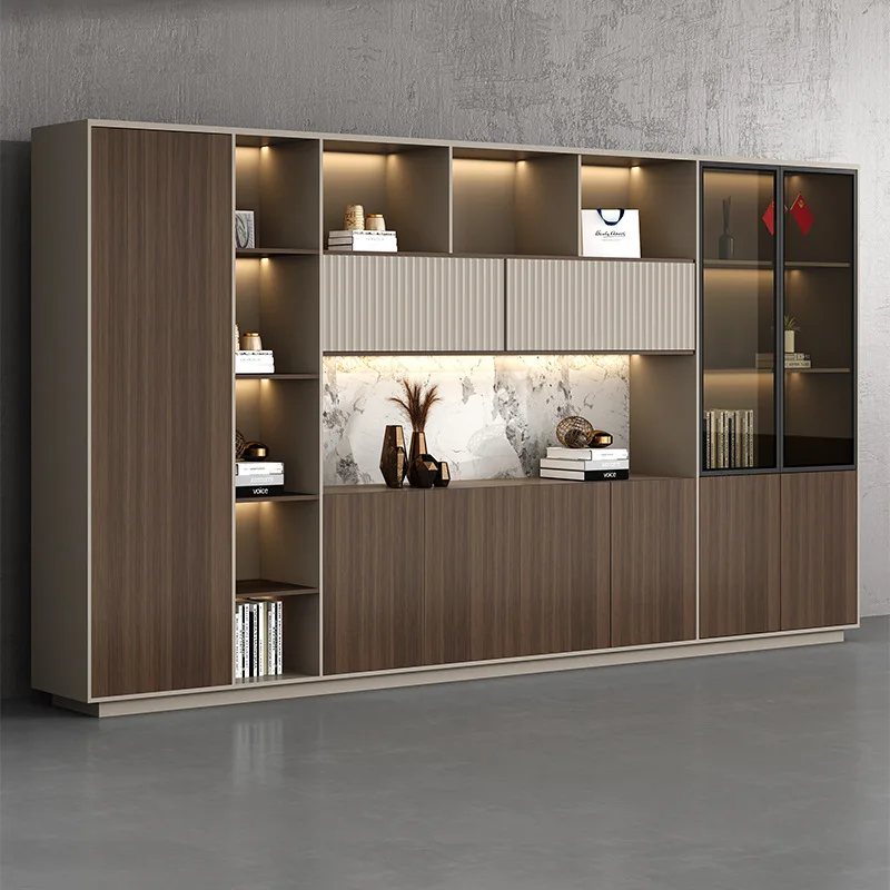 File cabinet Wooden office Glass door Floor-to-ceiling door Locker furniture