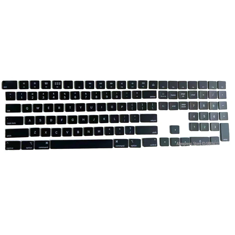 1 Set Replacement Keyboard Laptop KEY & Clips For Apple iMac Magic A1843 and Numeric Keypad Cap Keycap Black