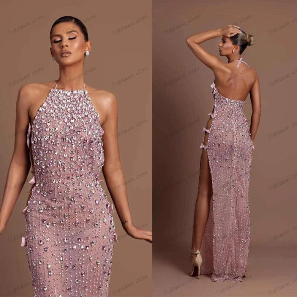 Sexy formelle Abendkleider für Damen, exquisites Ballkleid mit Perlenapplikationen, ärmellos, maßgeschneidert, Vestidos De Fiesta Elegantes 2026