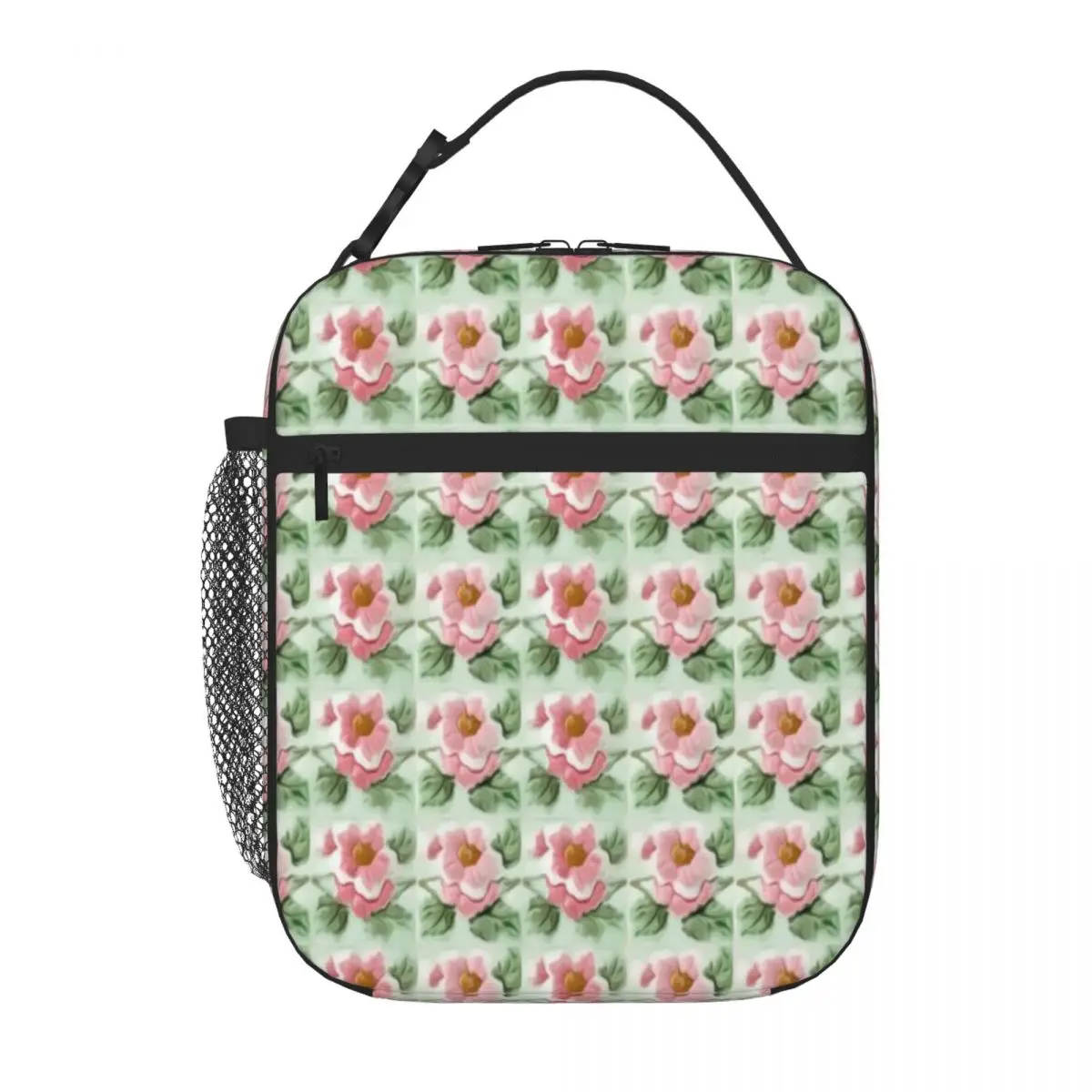 Bestselling Floor Series Peranakan Tiles 28 Neutral Tone Durable Lunch Bag Overnight Trip Neoprene Lunch Bag