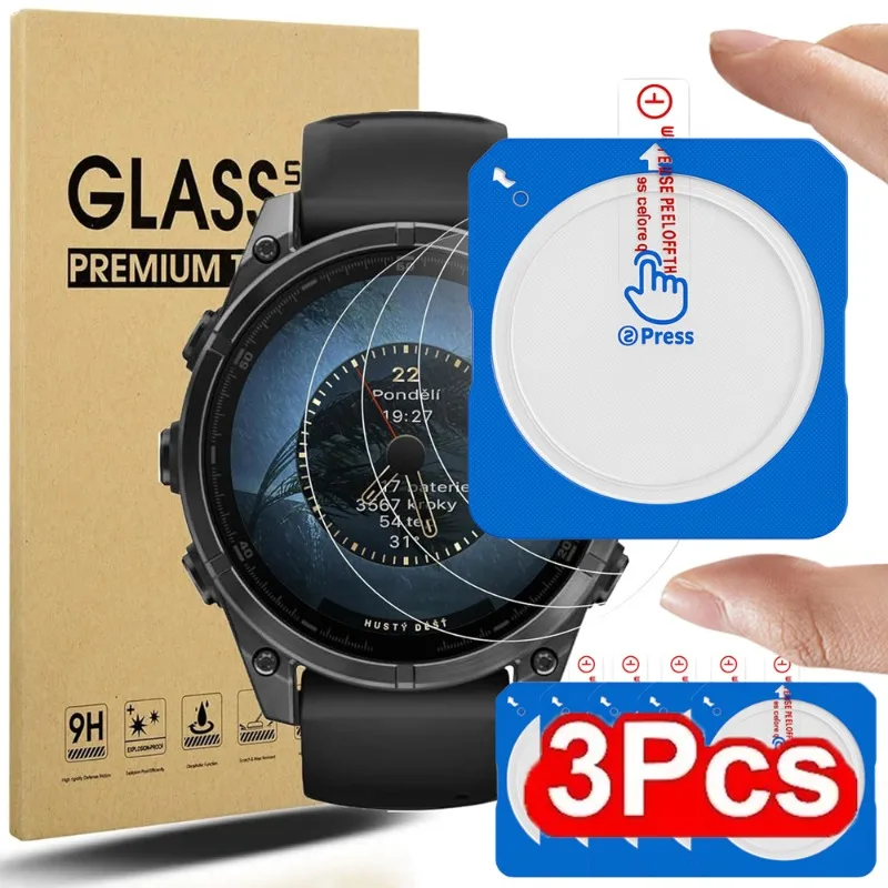 

1-3 шт., простая установка закаленного стекла для Garmin Fenix 8 43 мм, 47 мм, 51 мм, защитная пленка для экрана с комплектом позиционирующей пленки для Fenix8